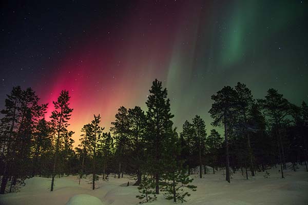 Alaska_Northern_Lights_Aurora-Borealis_Red_Green_Rainbow_Snow_Trees_Aug2017