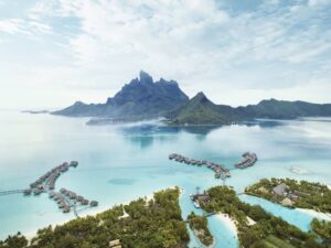 Bora Bora volcano and lagoon-cm